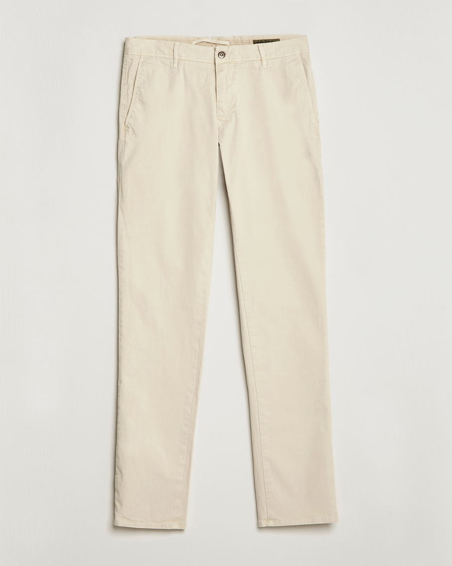 Herr | Byxor | Incotex | Slim Fit Garment Dyed Slacks Off White