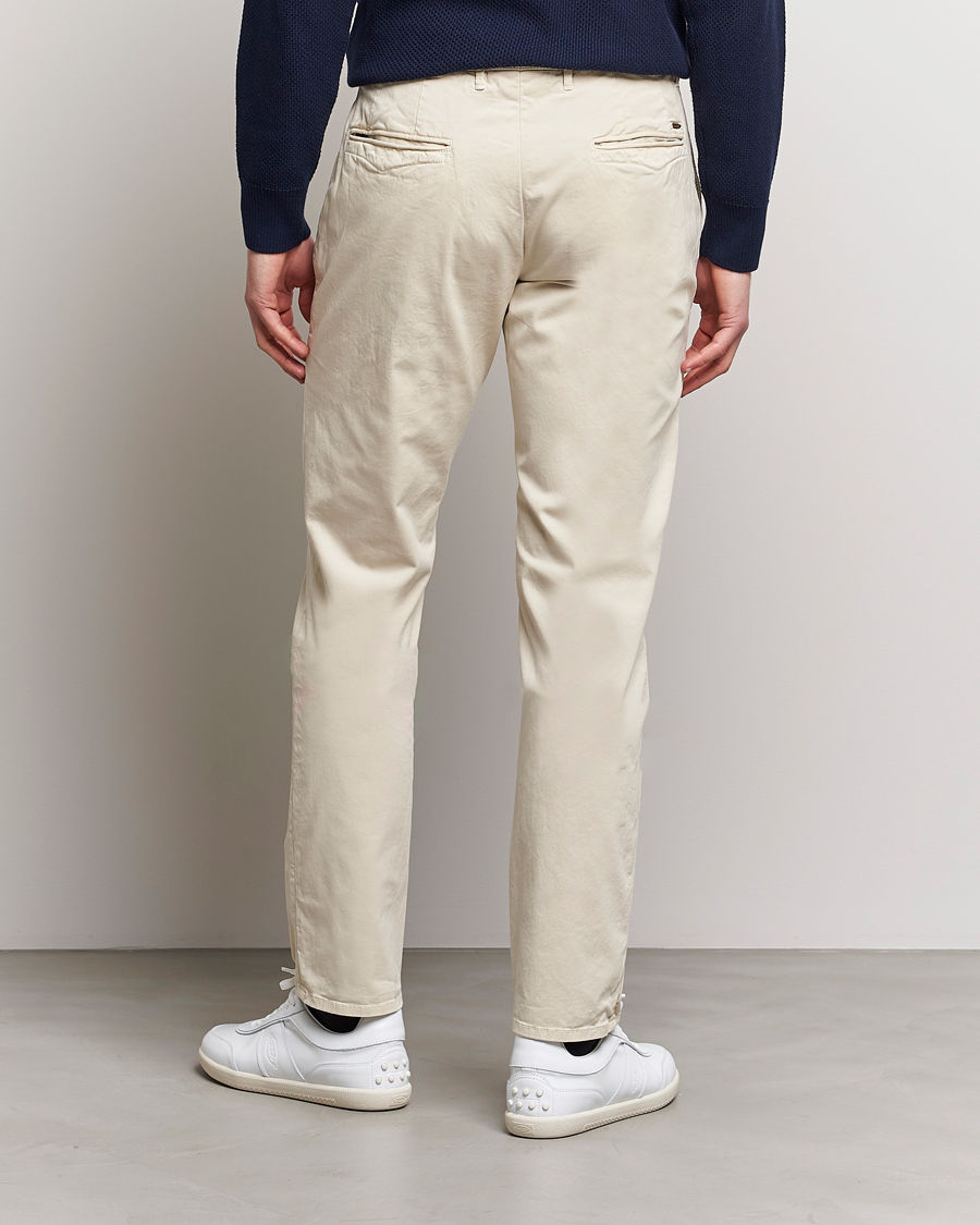 Herr | Byxor | Incotex | Slim Fit Garment Dyed Slacks Off White