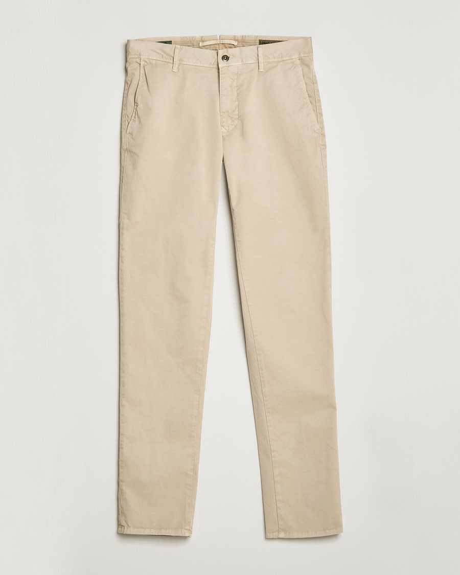 Herr | Byxor | Incotex | Slim Fit Garment Dyed Slacks Beige