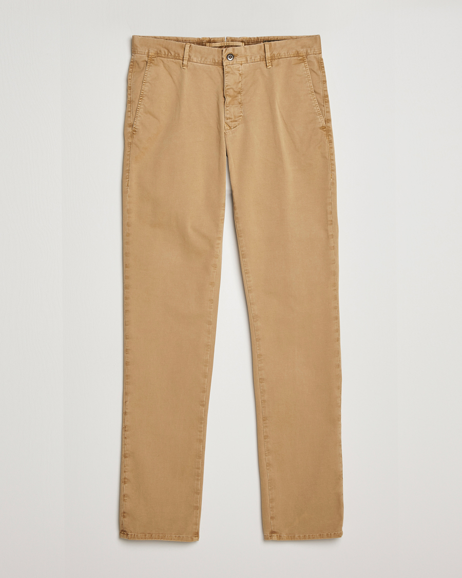 Herr | Byxor | Incotex | Slim Fit Garment Dyed Slacks Khaki