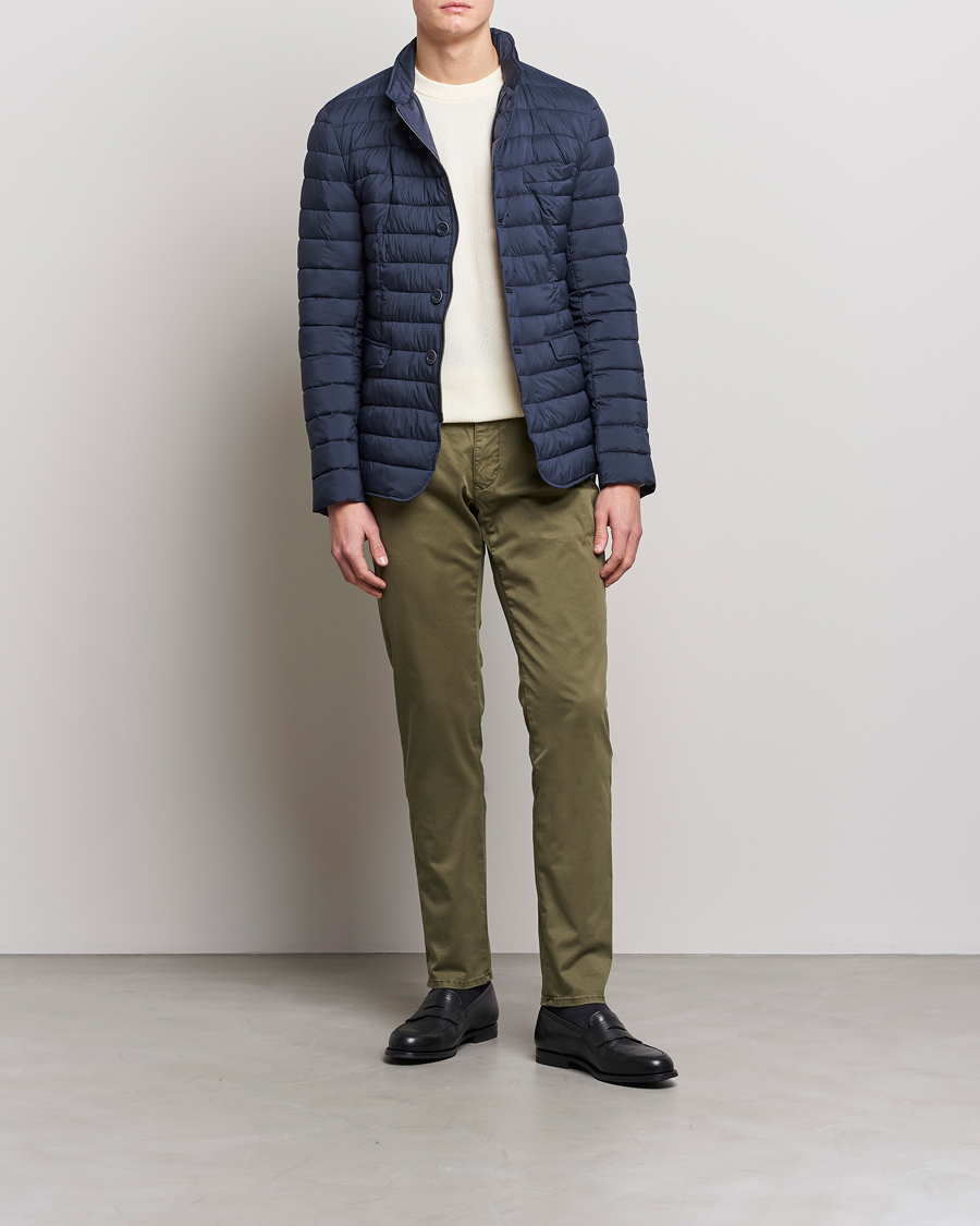 Herr | Byxor | Incotex | Slim Fit Garment Dyed Slacks Olive