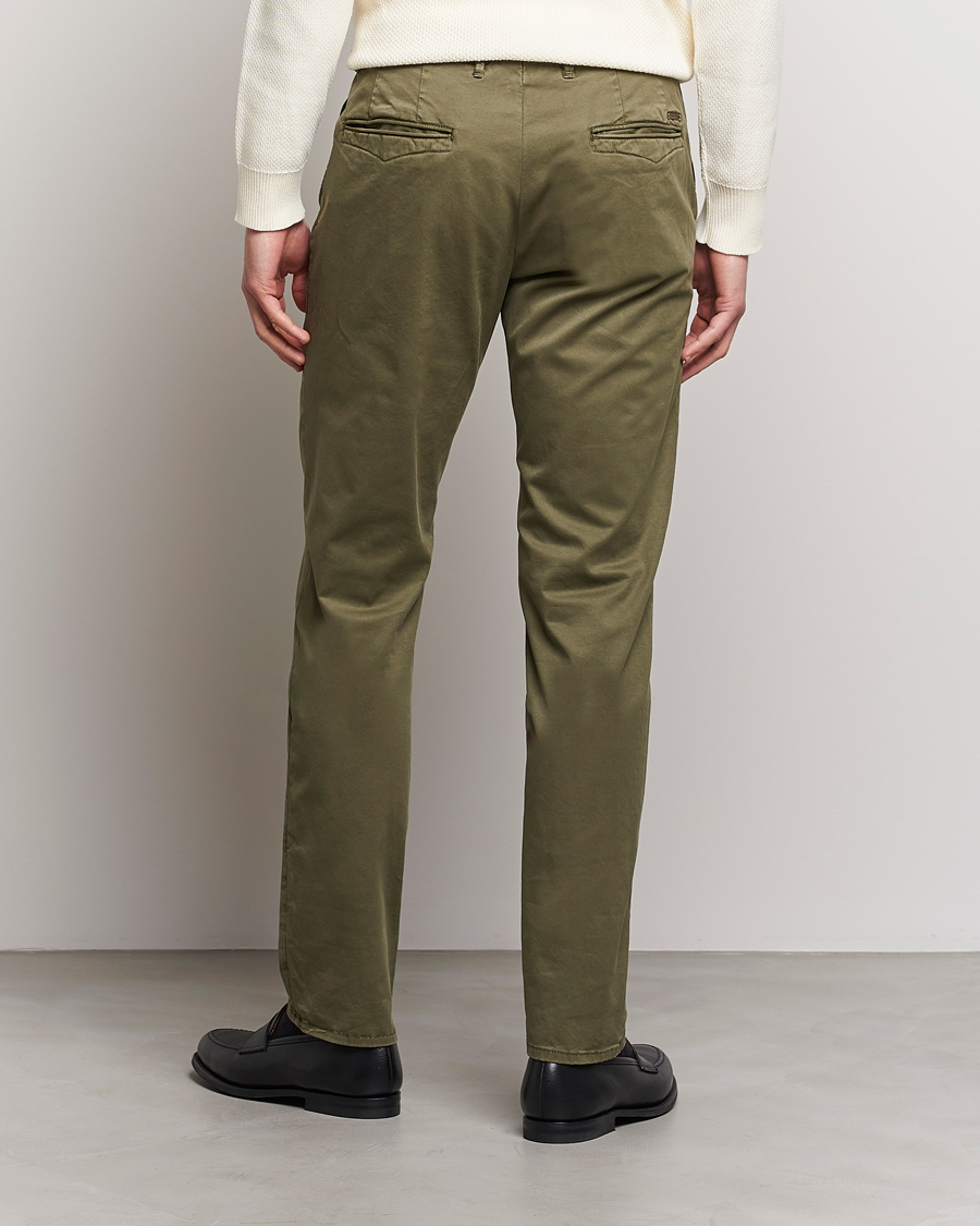 Herr | Byxor | Incotex | Slim Fit Garment Dyed Slacks Olive