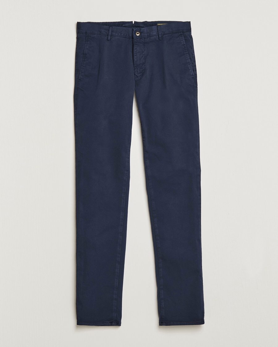 Herr | Byxor | Incotex | Slim Fit Garment Dyed Slacks Navy