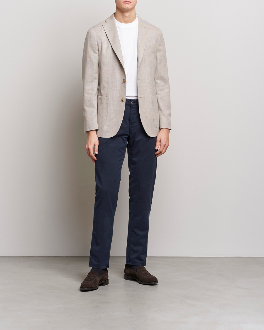 Herr | Byxor | Incotex | Slim Fit Garment Dyed Slacks Navy