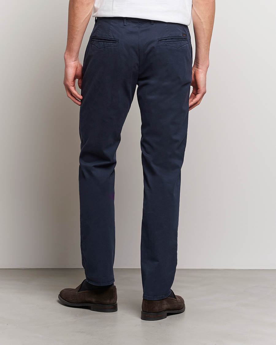 Herr | Byxor | Incotex | Slim Fit Garment Dyed Slacks Navy