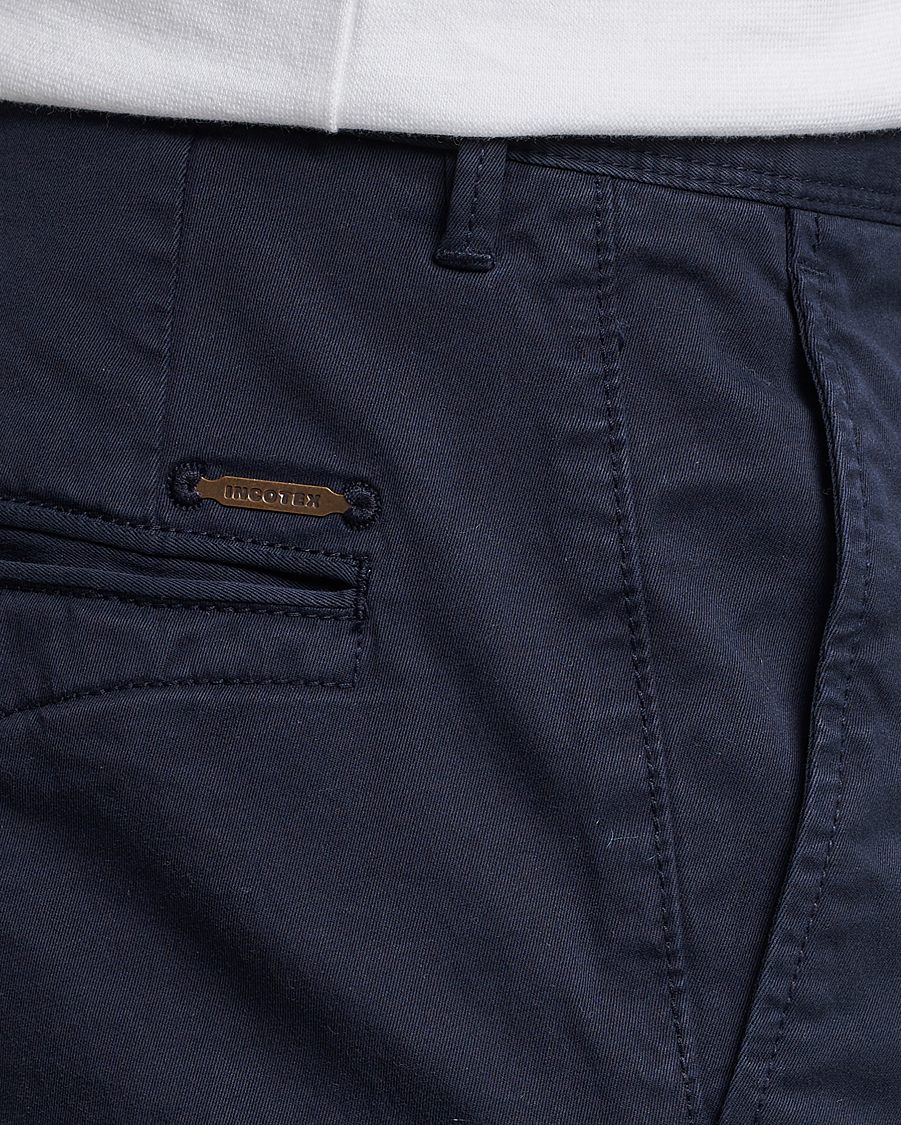 Herr | Byxor | Incotex | Slim Fit Garment Dyed Slacks Navy