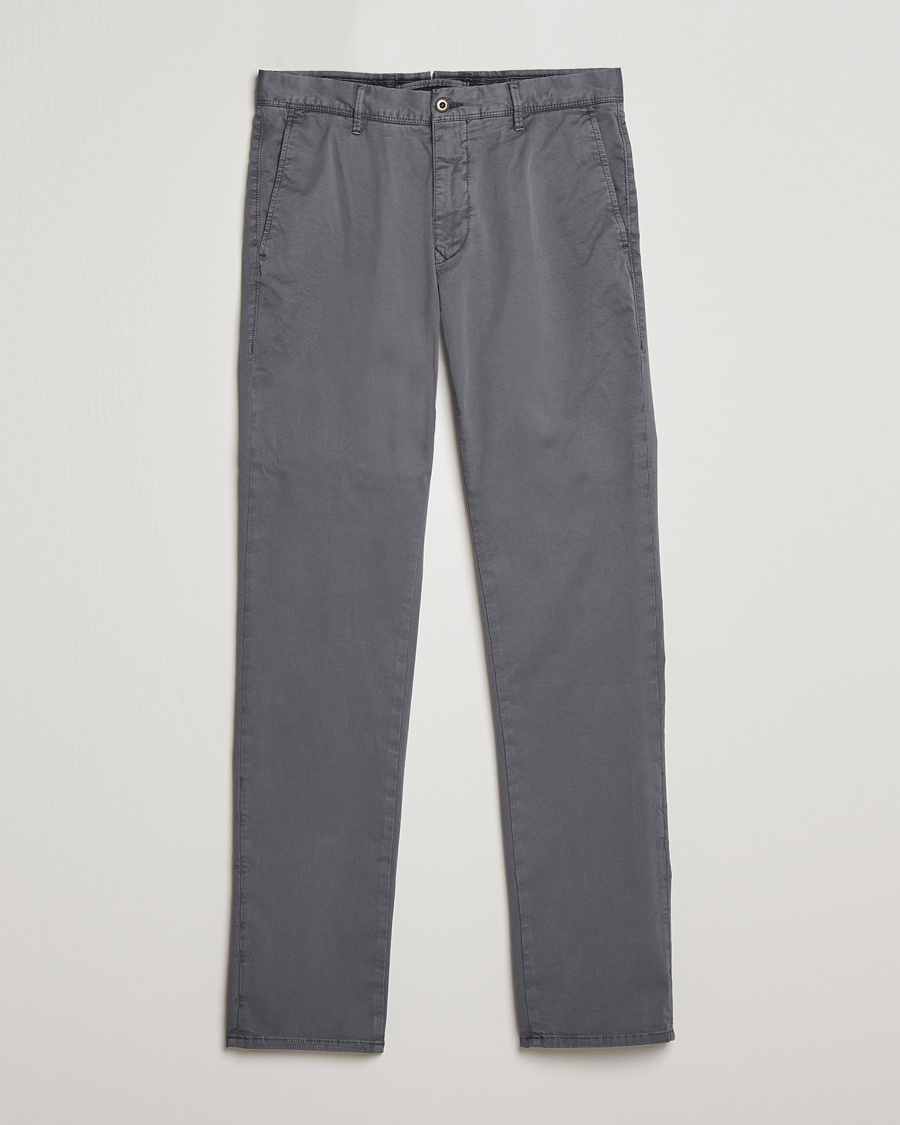 Herr | Byxor | Incotex | Slim Fit Garment Dyed Slacks Dark Grey