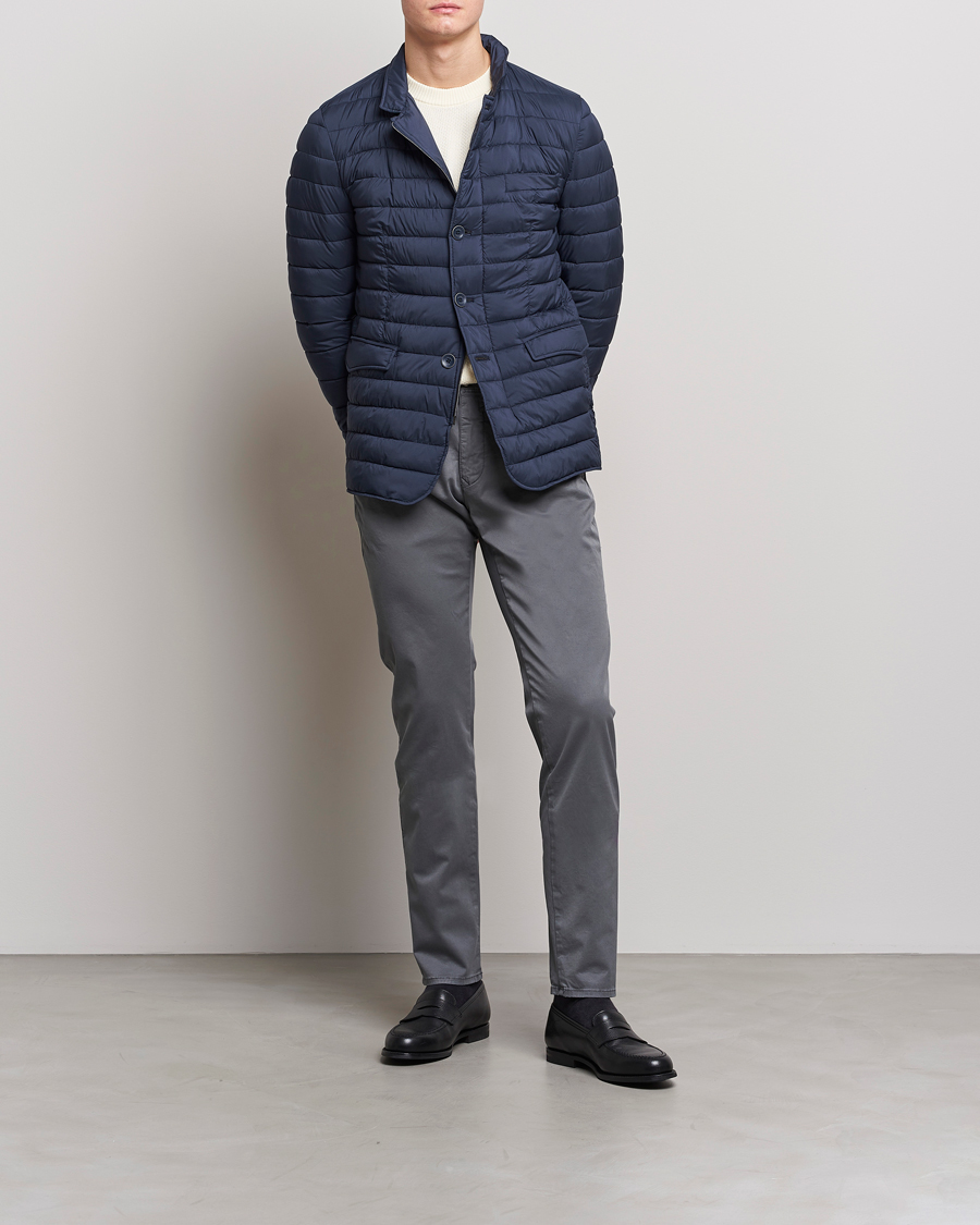 Herr | Byxor | Incotex | Slim Fit Garment Dyed Slacks Dark Grey