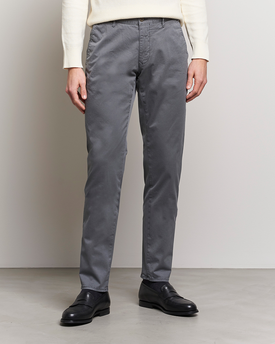 Herr | Udda kavaj | Incotex | Slim Fit Garment Dyed Slacks Dark Grey