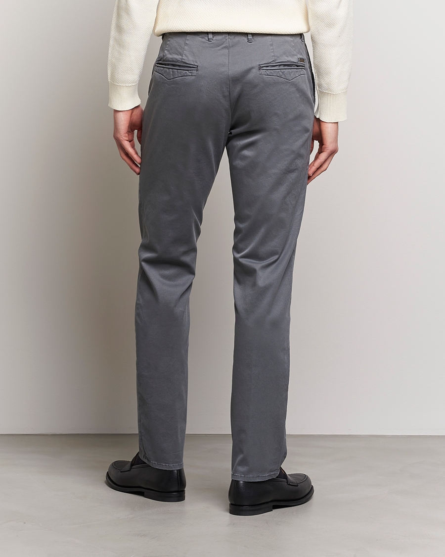 Herr | Byxor | Incotex | Slim Fit Garment Dyed Slacks Dark Grey
