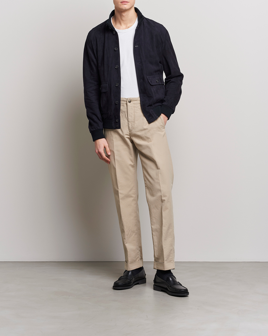 Herr | Byxor | Incotex | Regular Fit Cotton Stretch Slacks Beige