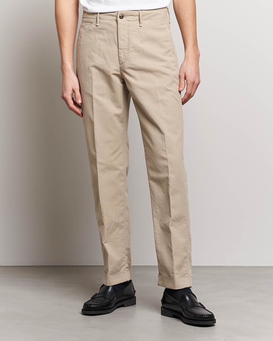 Herr | Byxor | Incotex | Regular Fit Cotton Stretch Slacks Beige