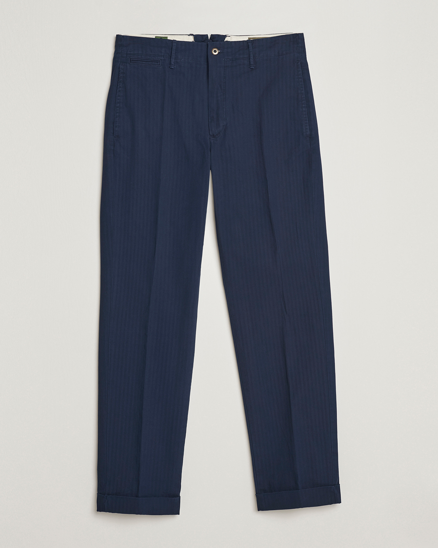 Herr | Byxor | Incotex | Regular Fit Herringbone Chinos Navy