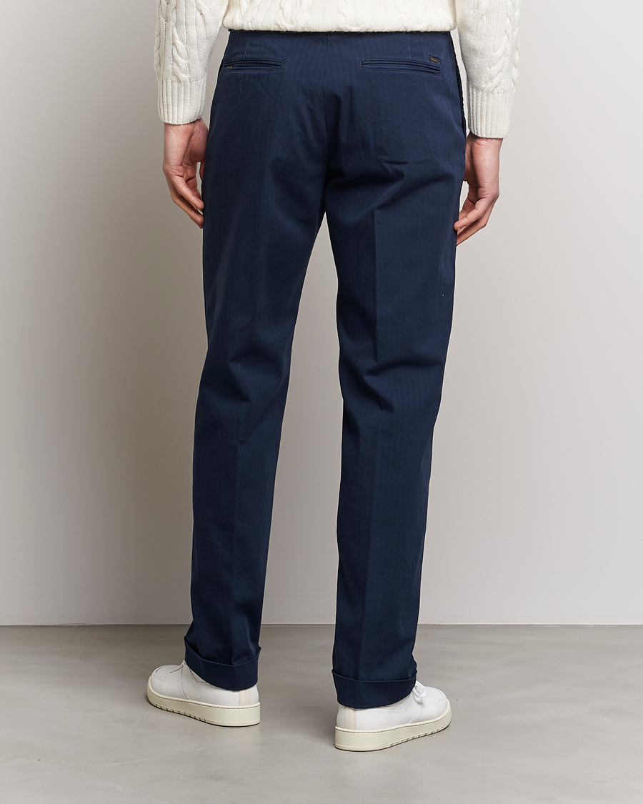 Herr | Byxor | Incotex | Regular Fit Herringbone Chinos Navy