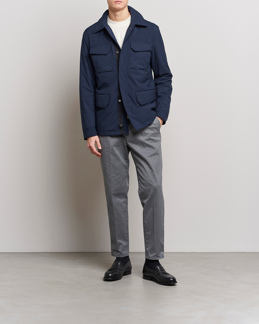 Herr | Byxor | Incotex | Tapered Fit Pleated Slacks Dark Grey