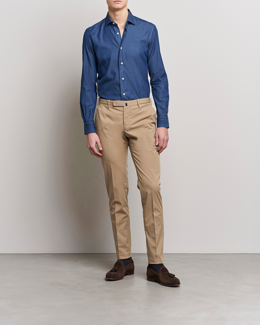 Herr | Byxor | Incotex | Slim Fit Comfort Chinos Beige