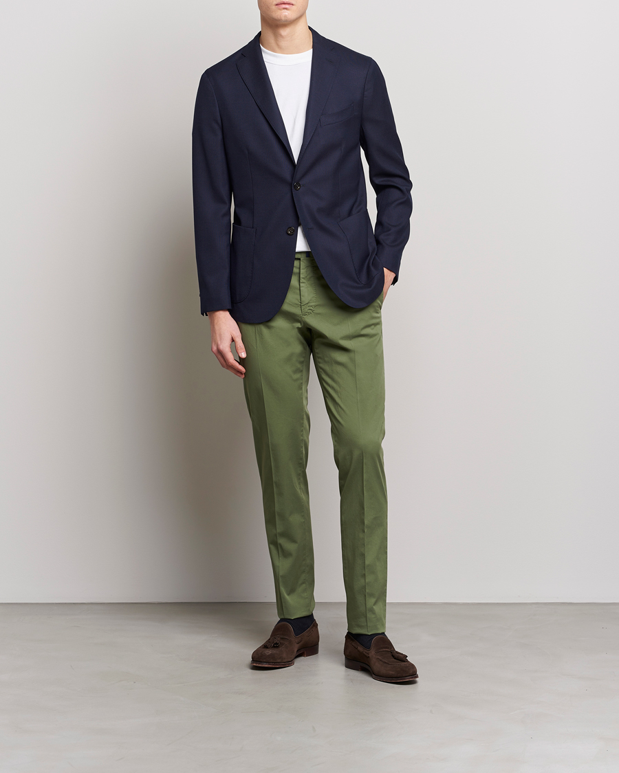 Herr | Byxor | Incotex | Slim Fit Comfort Chinos Olive