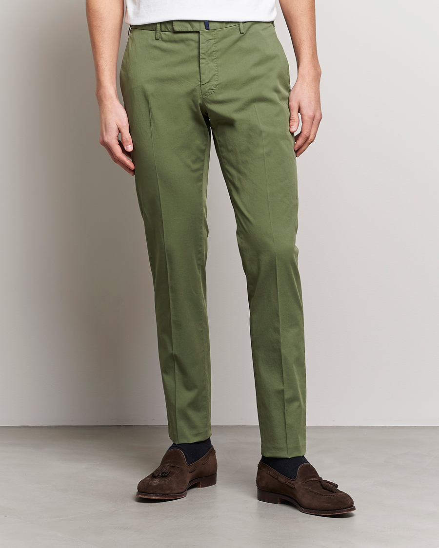 Herr | Byxor | Incotex | Slim Fit Comfort Chinos Olive