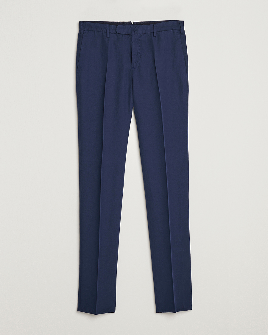 Herr | Byxor | Incotex | Slim Fit Comfort Chinos Dark Blue