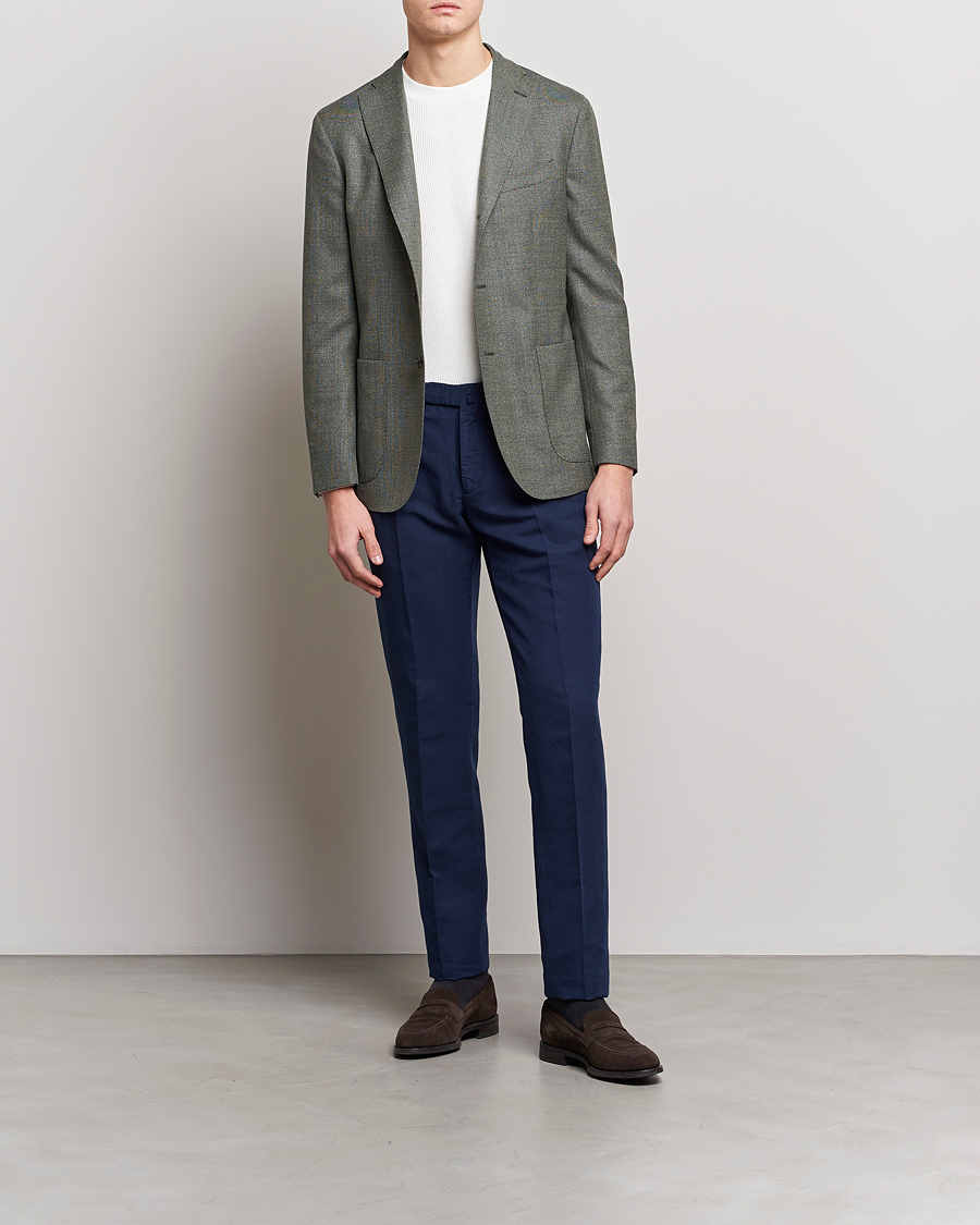 Herr | Byxor | Incotex | Slim Fit Comfort Chinos Dark Blue