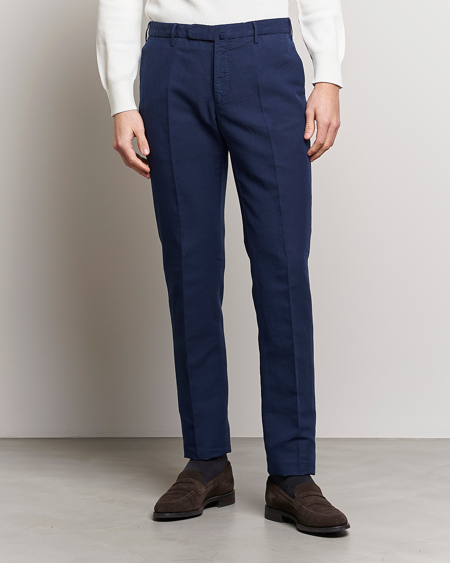Herr | Byxor | Incotex | Slim Fit Comfort Chinos Dark Blue