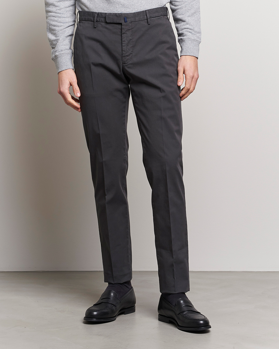 Herr | Byxor | Incotex | Slim Fit Comfort Chinos Charcoal