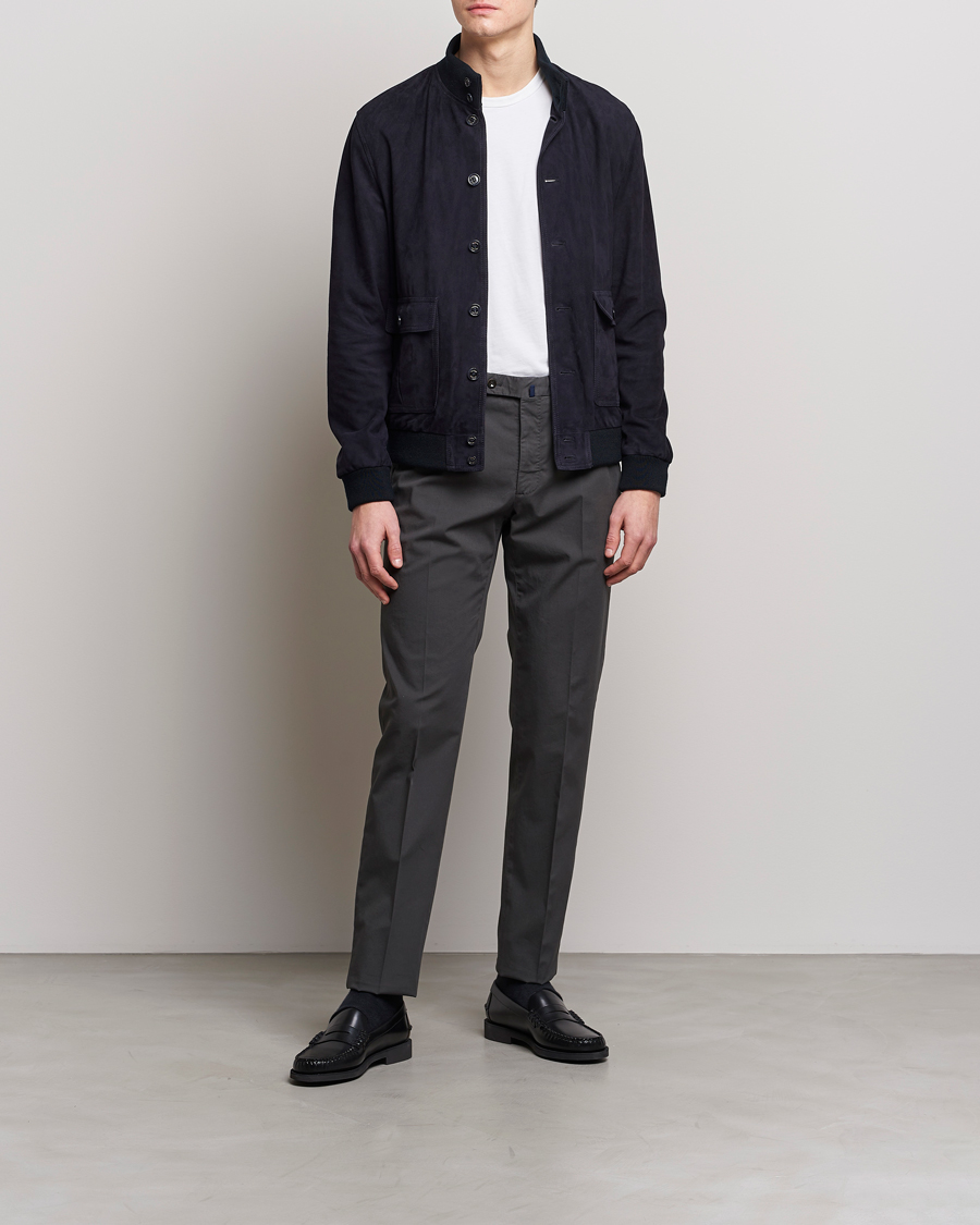Herr | Byxor | Incotex | Regular Fit Comfort Chinos Charcoal
