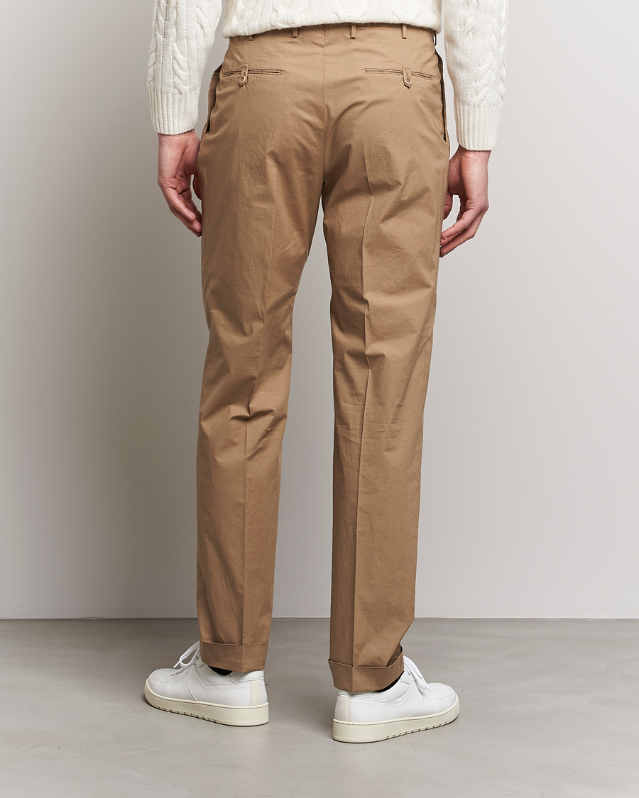 Herr | Byxor | Incotex | Carrot Fit Popelino Lightweight Cotton Trousers Khaki