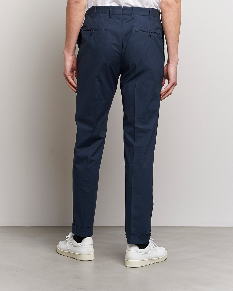 Herr | Byxor | Incotex | Carrot Fit Popelino Lightweight Cotton Trousers Navy