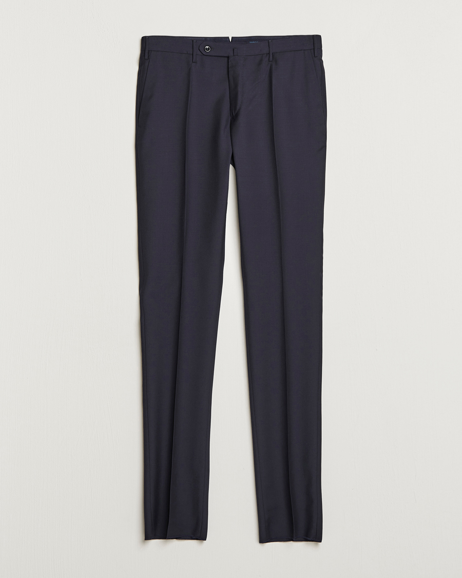 Herr | Byxor | Incotex | Slim Fit Tropical Wool Trousers Navy
