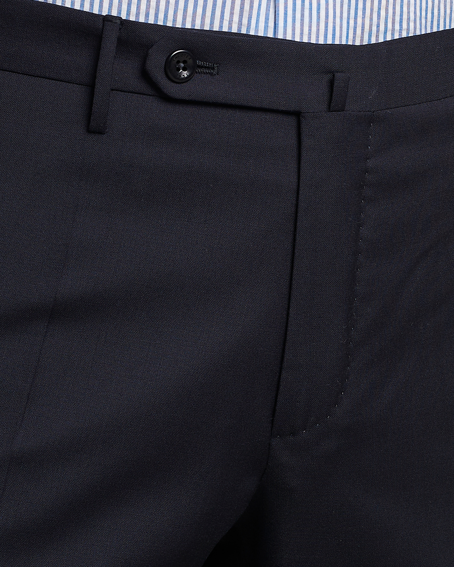 Herr | Byxor | Incotex | Slim Fit Tropical Wool Trousers Navy