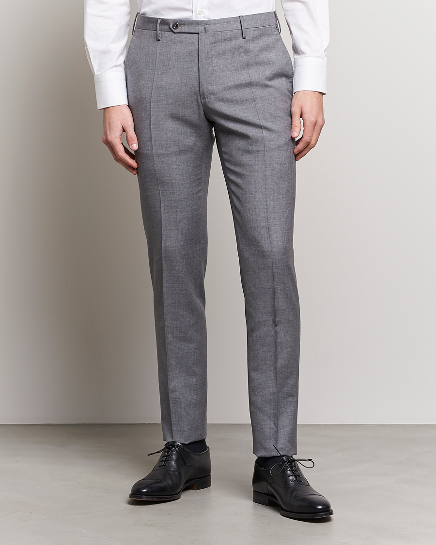 Herr | Byxor | Incotex | Slim Fit Tropical Wool Trousers Light Grey