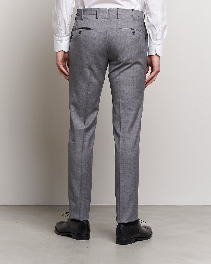Herr | Byxor | Incotex | Slim Fit Tropical Wool Trousers Light Grey