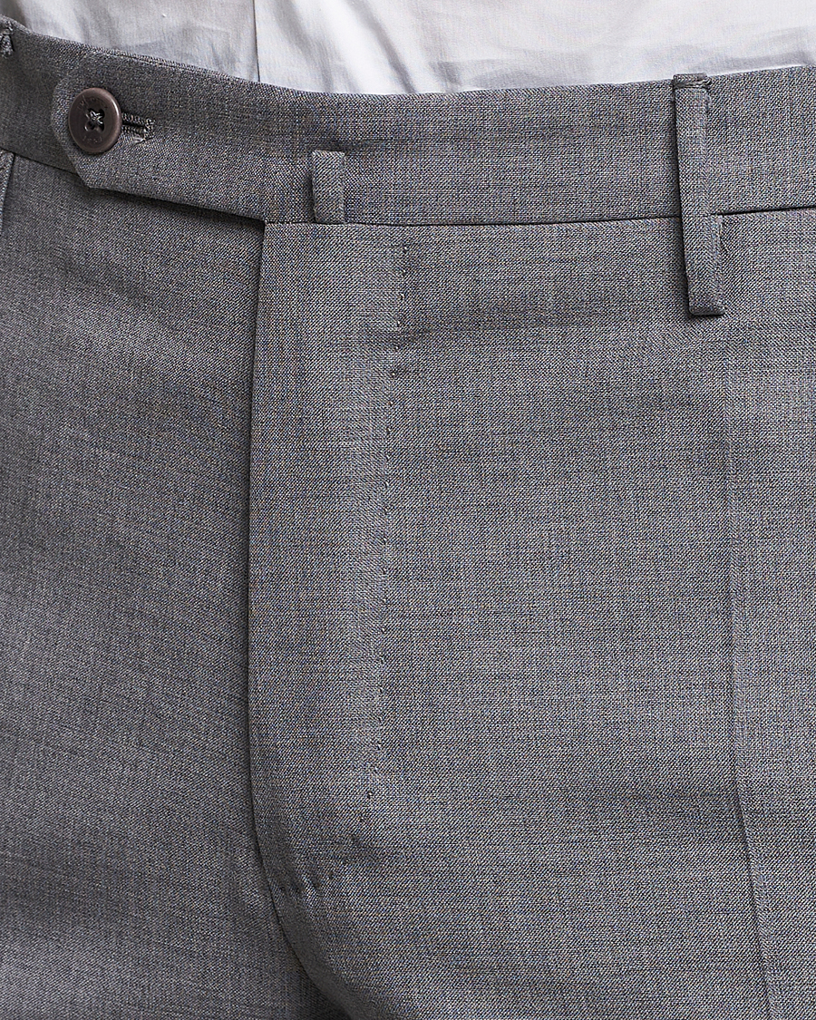 Herr | Byxor | Incotex | Slim Fit Tropical Wool Trousers Light Grey