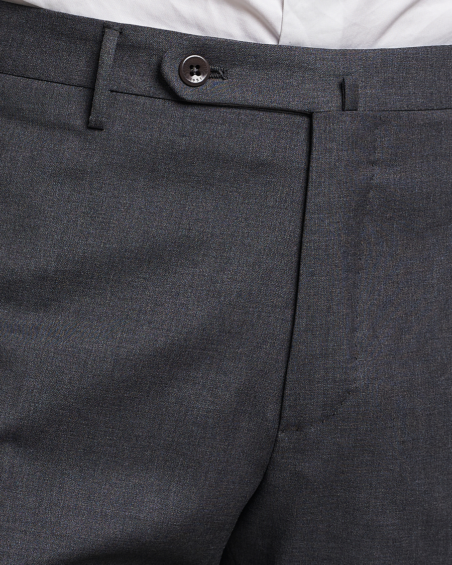 Herr | Byxor | Incotex | Slim Fit Tropical Wool Trousers Dark Grey