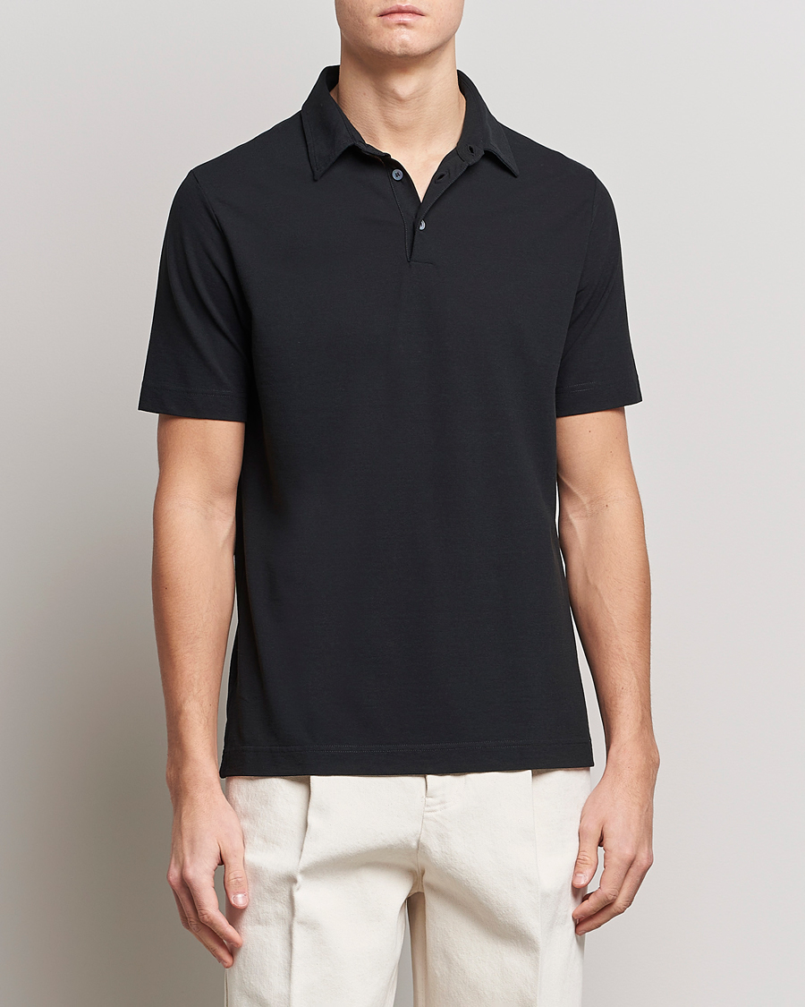 Herr | Pikéer | Zanone | Ice Cotton Polo Black