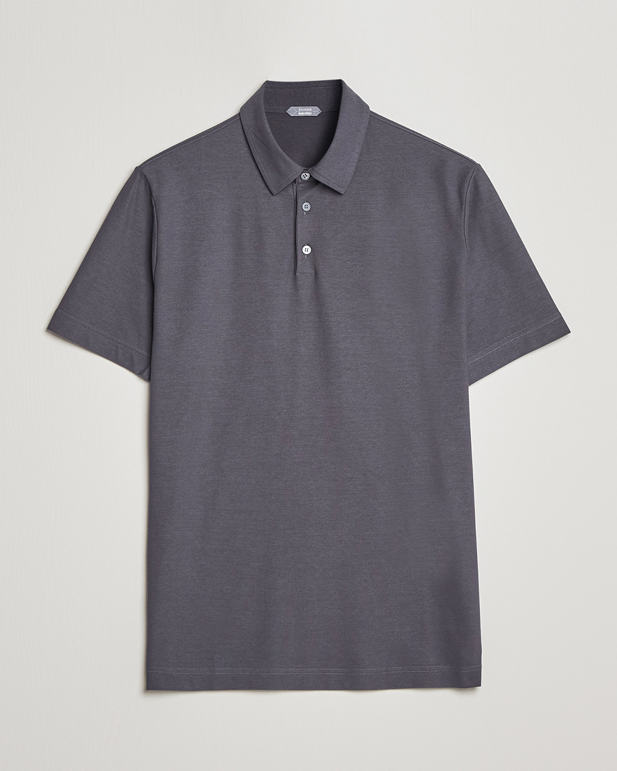 Herr | Pikéer | Zanone | Ice Cotton Polo Dark Grey