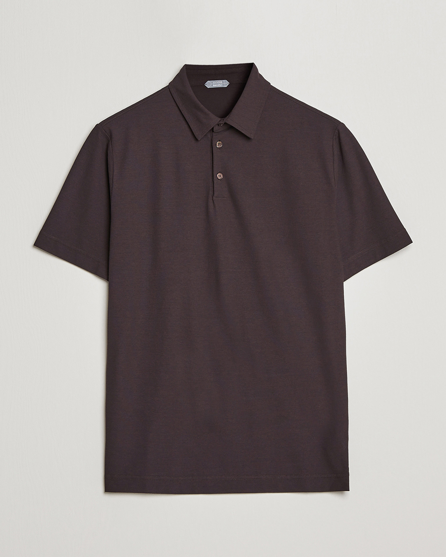 Herr | Pikéer | Zanone | Ice Cotton Polo Dark Brown