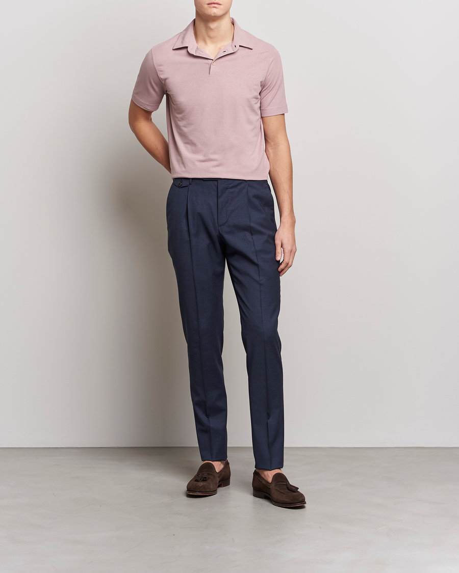 Herr | Pikéer | Zanone | Ice Cotton Polo Washed Pink