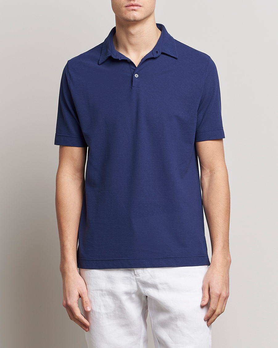 Herr | Zanone | Zanone | Ice Cotton Polo Electric Blue