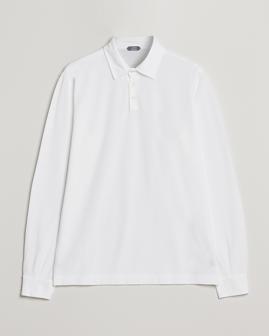 Herr | Tröjor | Zanone | Ice Cotton Long Sleeve Polo White