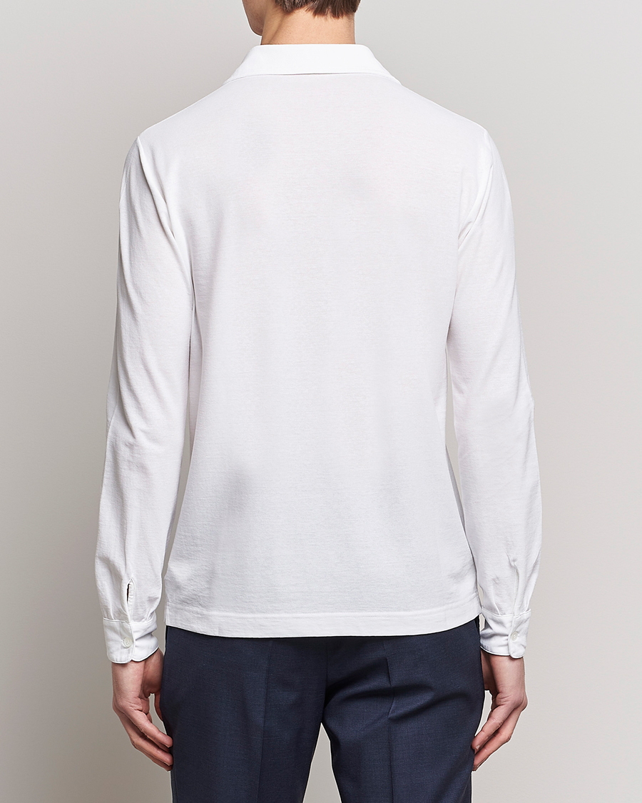 Herr | Tröjor | Zanone | Ice Cotton Long Sleeve Polo White