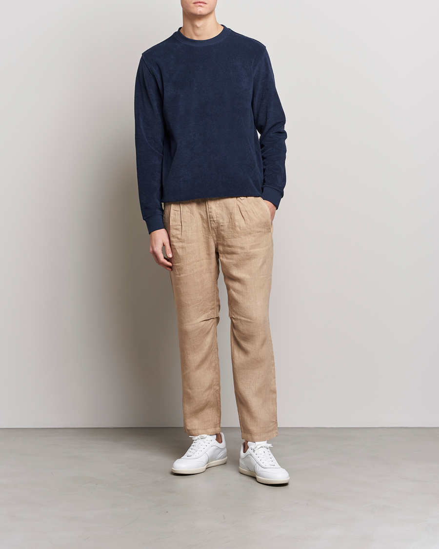 Herr | Tröjor | Zanone | Terry Cotton Crew Neck Navy