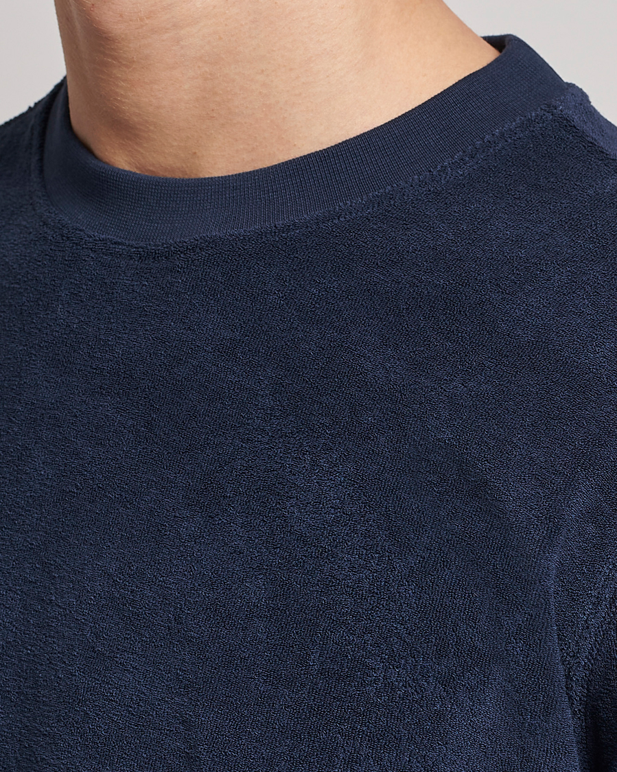 Herr | Tröjor | Zanone | Terry Cotton Crew Neck Navy