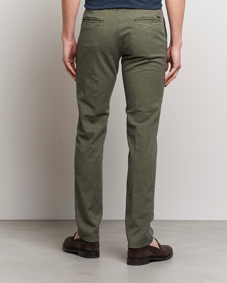 Herr | Byxor | Incotex | Slim Fit Overdyed Pattern Slacks Dark Green