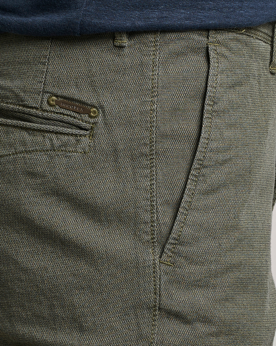 Herr | Byxor | Incotex | Slim Fit Overdyed Pattern Slacks Dark Green