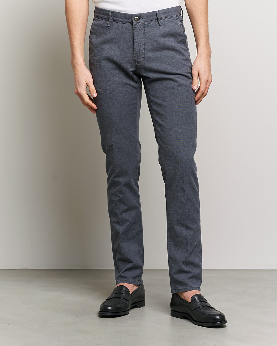 Herr | Byxor | Incotex | Slim Fit Overdyed Pattern Slacks Grey