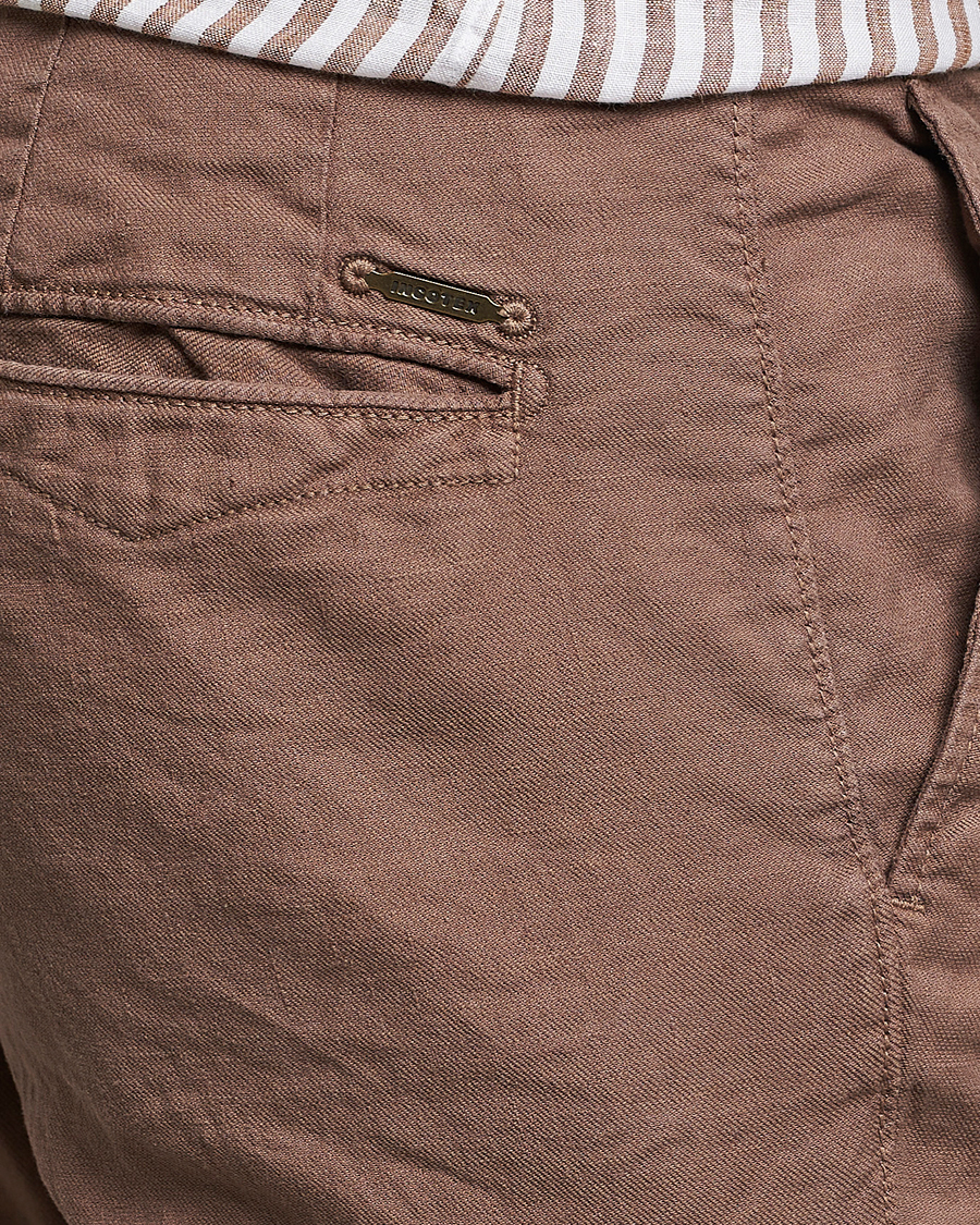 Herr | Byxor | Incotex | Slim Fit Cotton/Linen Slacks Brown