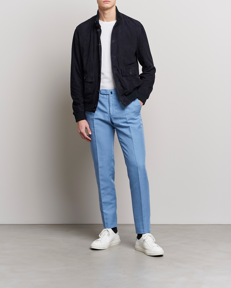 Herr | Byxor | Incotex | Slim Fit Chinolino Trousers Light Blue