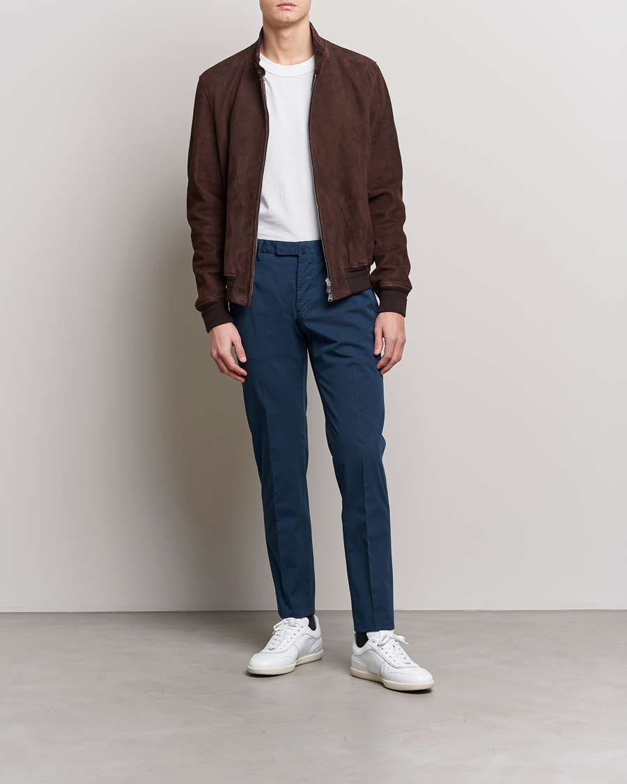 Herr | Byxor | Incotex | Slim Fit Chinolino Trousers Navy